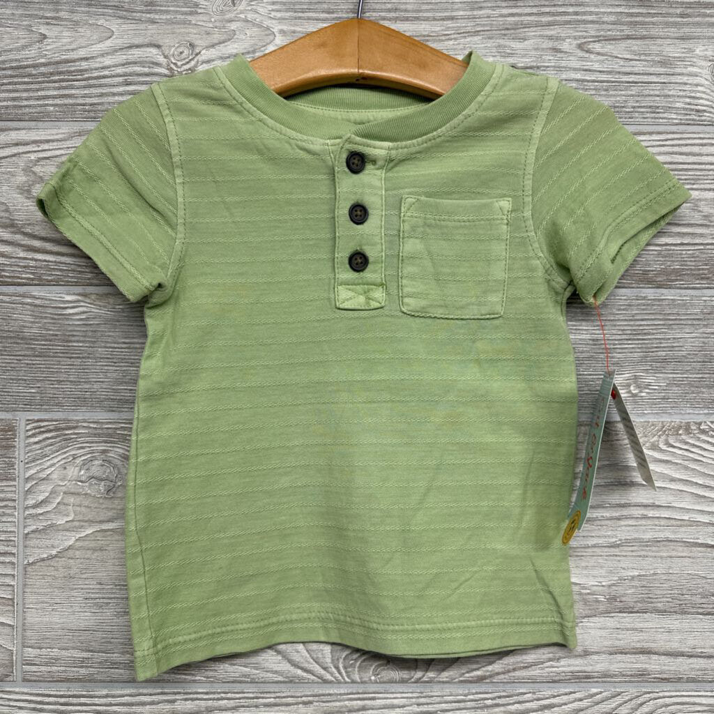 NEW Henley Shirt Textured Stripes 12m