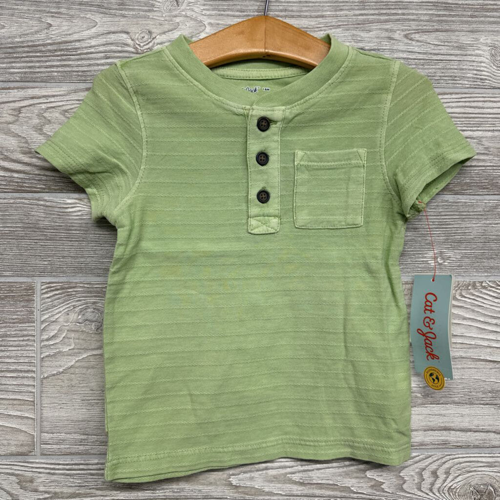 NEW Henley Shirt Textured Stripes 18m