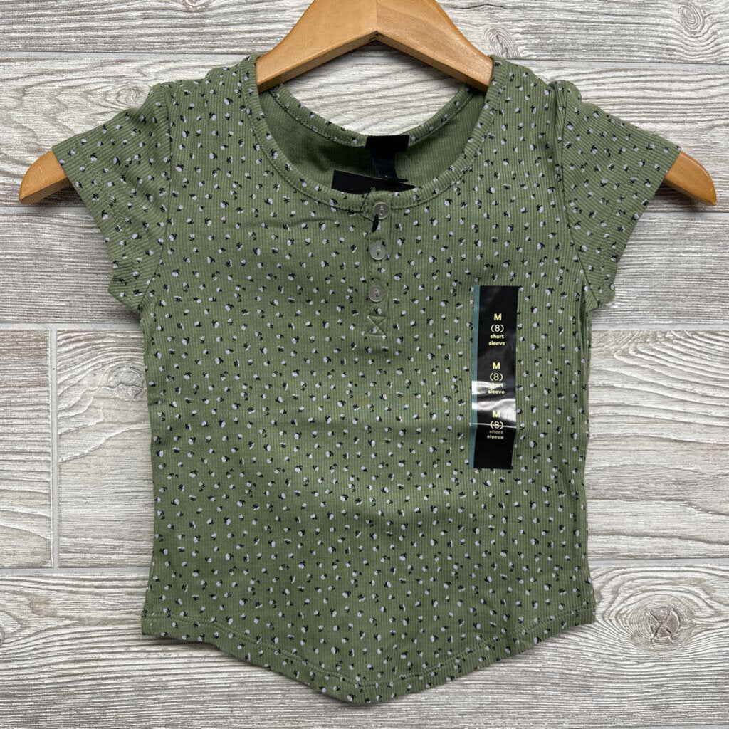 NEW Ribbed Henley Shirt Flowers 8