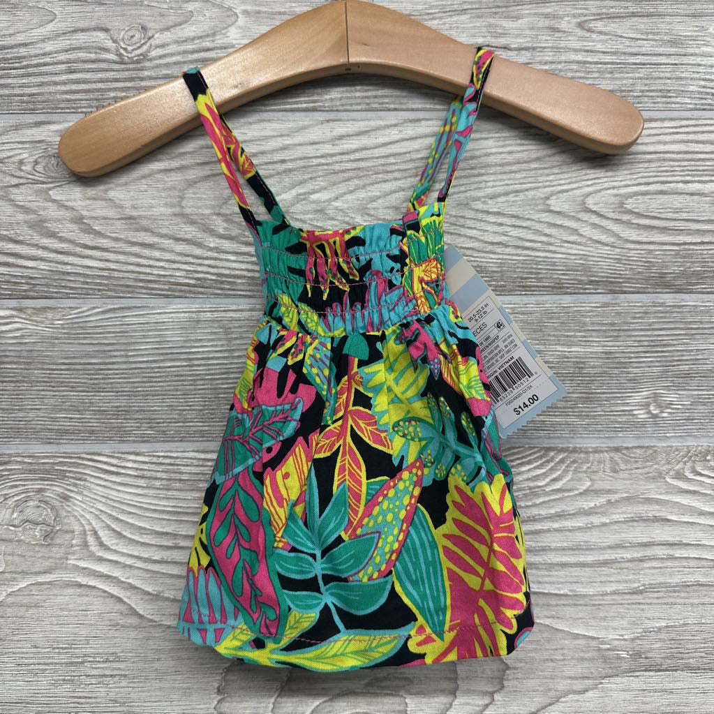 NEW Smocked Tank Top & Shorts Leaves 0-3m