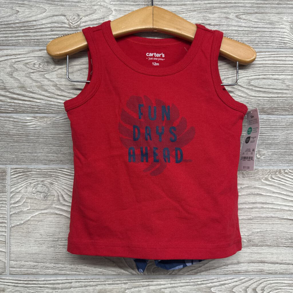 NEW Tank Top & Shorts Fun Days Ahead Flowers 12m