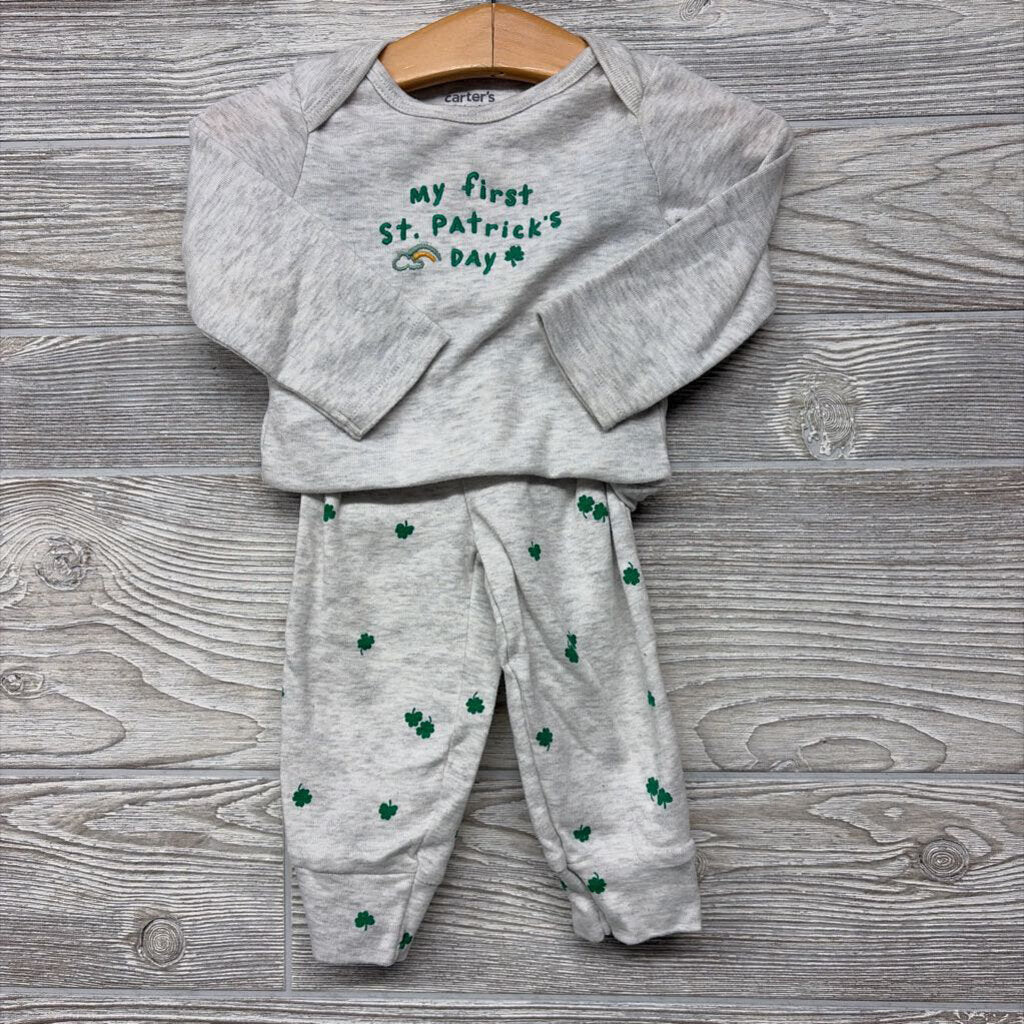 LS Bodysuit & Pants My First St. Patrick's Day Shamrocks 6-9m