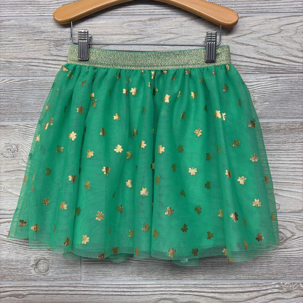NEW Tulle Skirt Foil Shamrocks 6-7