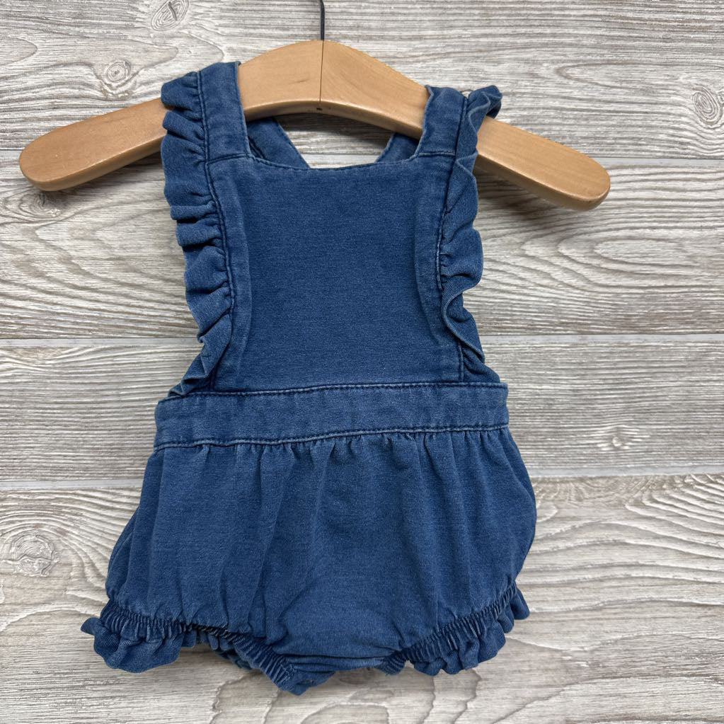 Bib Romper Ruffle Trim nb