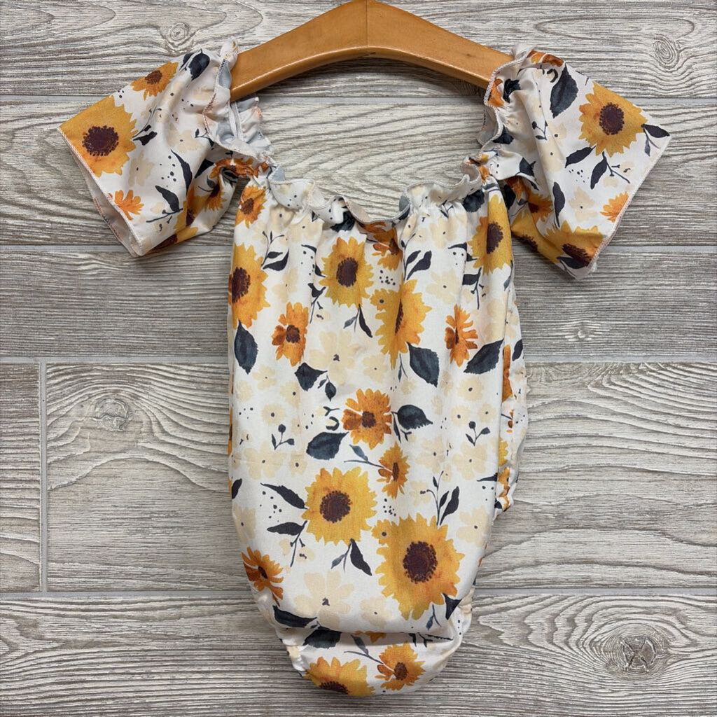 Off Shoulder Sheer Bodysuit Flowers 2t