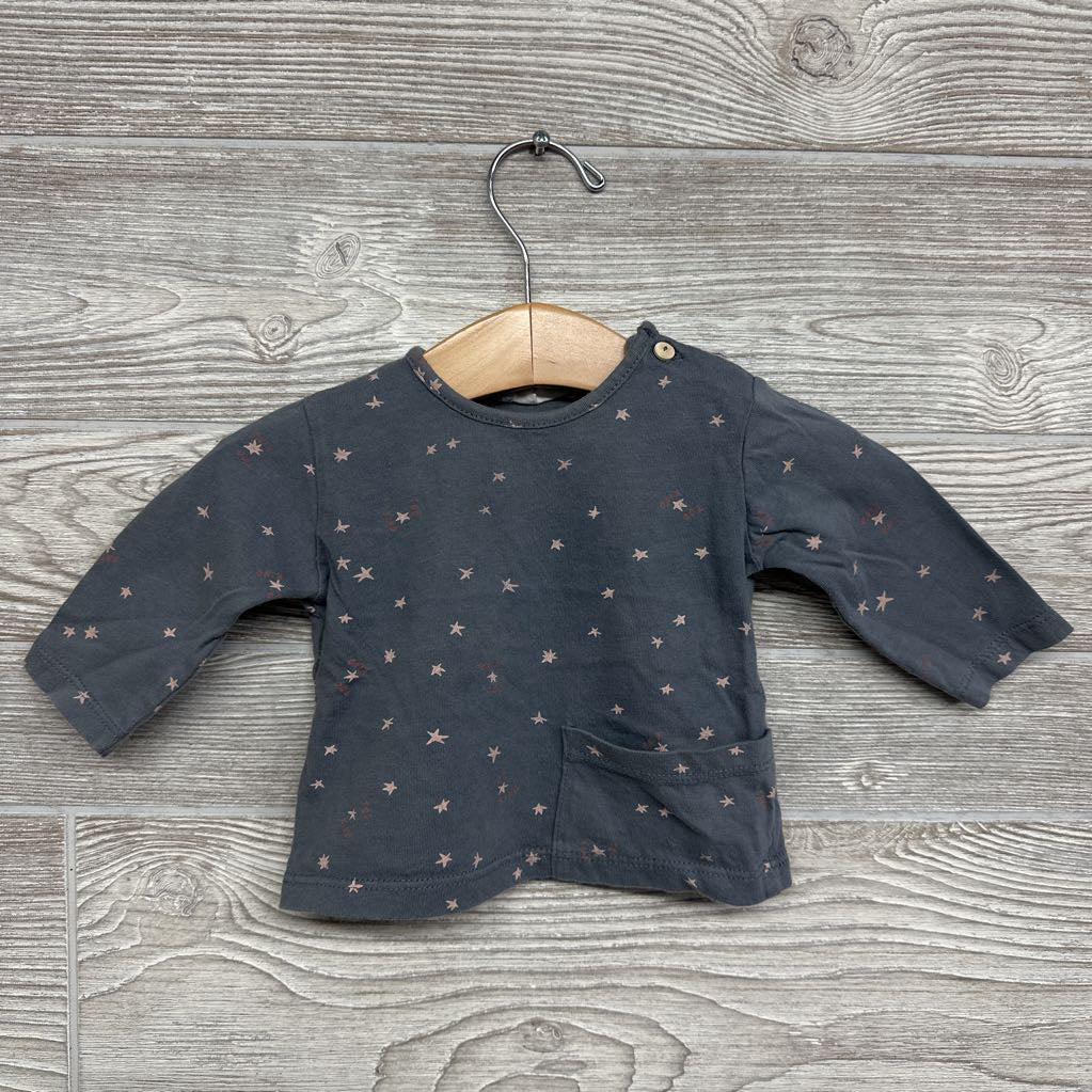 LS Shirt Chest Pocket Stars Too Kind 1-3m