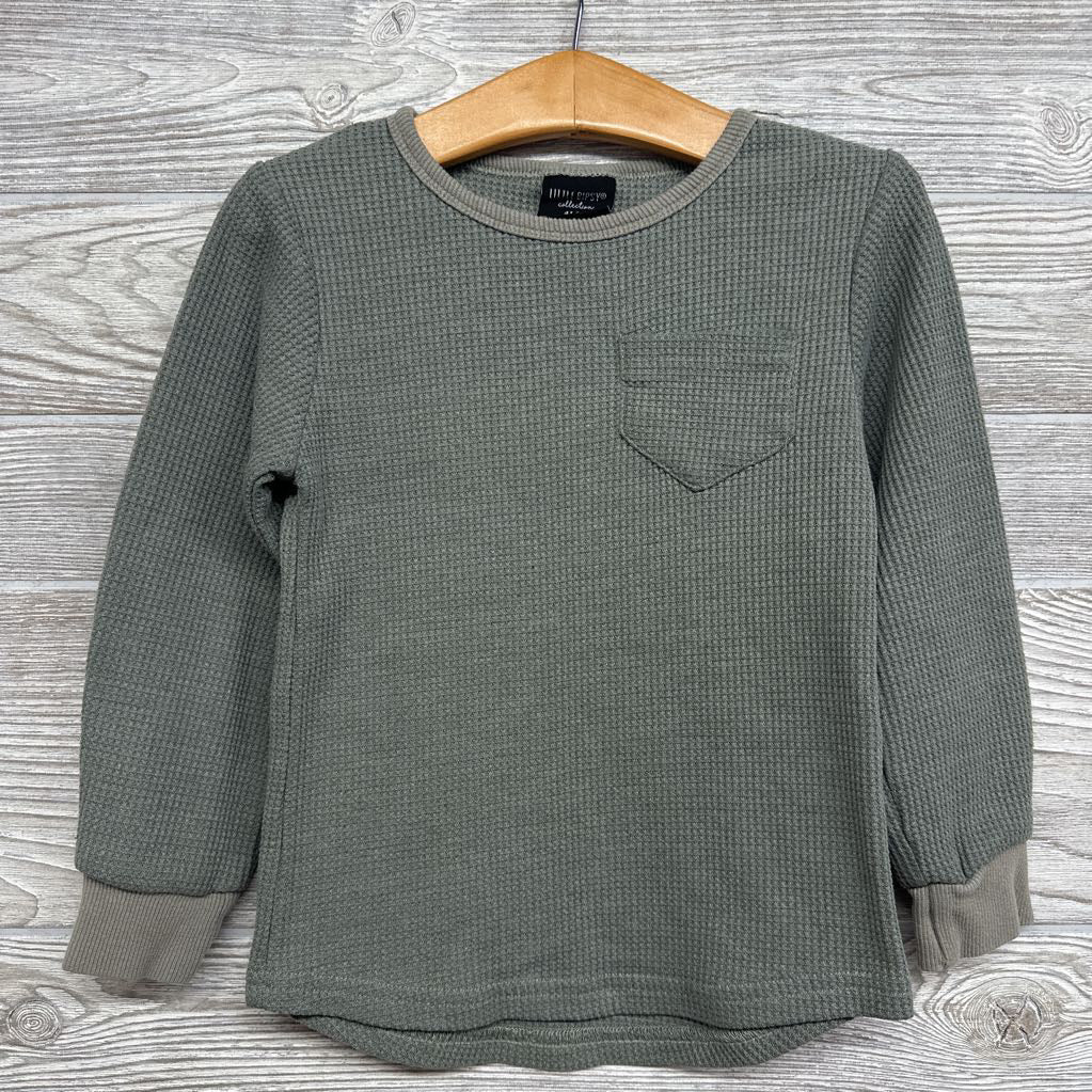 LS Waffle Knit Shirt Chest Pocket 4t-5t