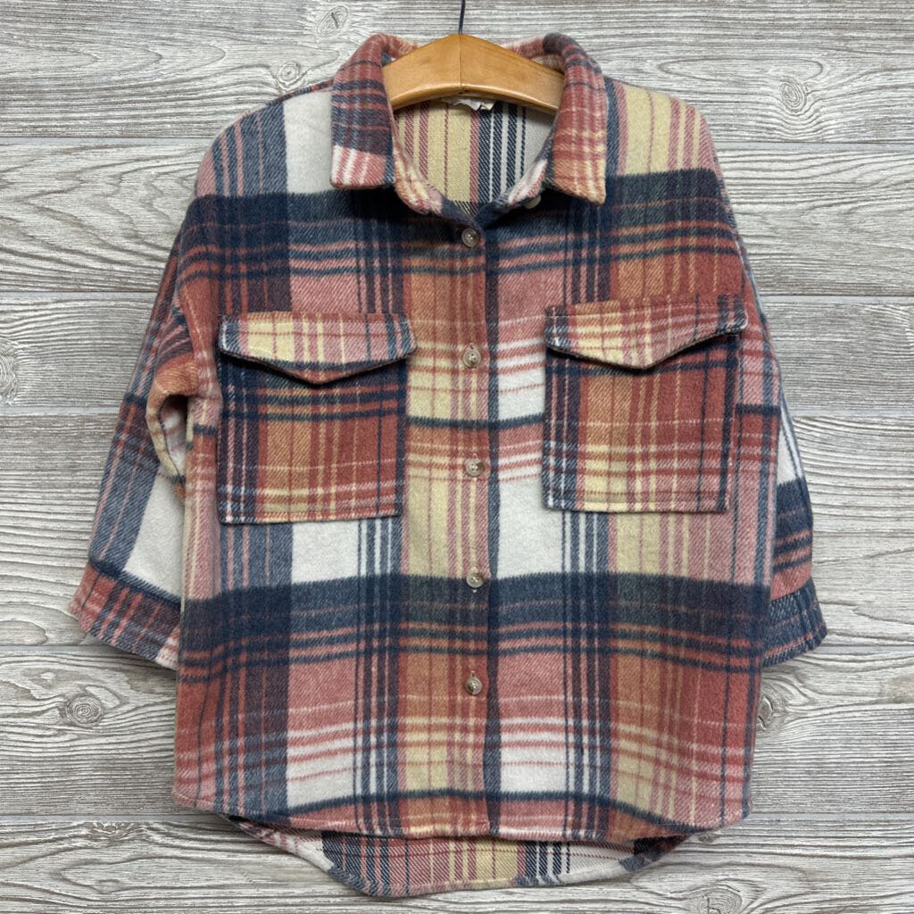 Plaid Shacket Chest Pockets 5t