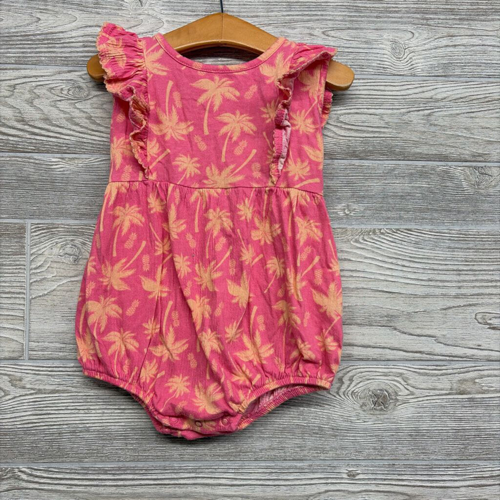 Bubble Romper Palm Trees Ruffle 24M