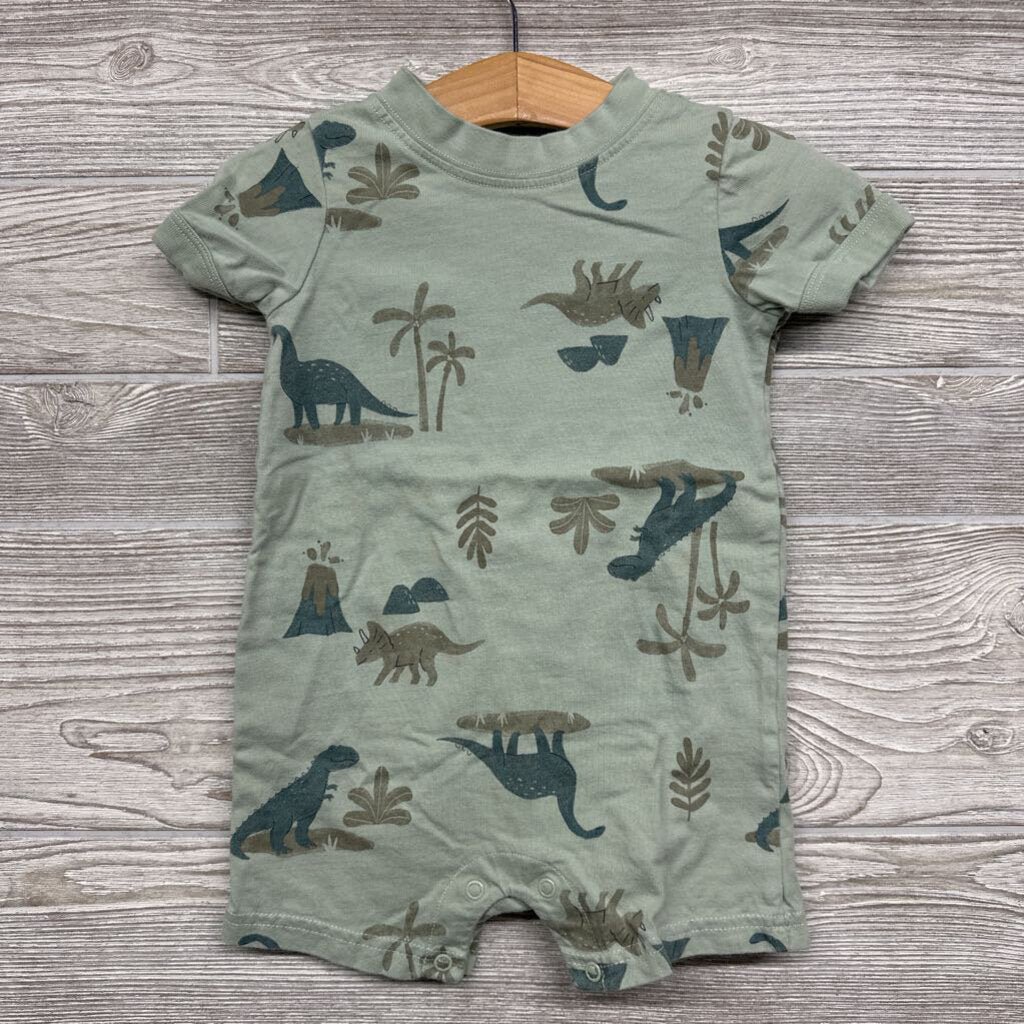 Shorty Romper Dinosaurs Palm Trees 18M