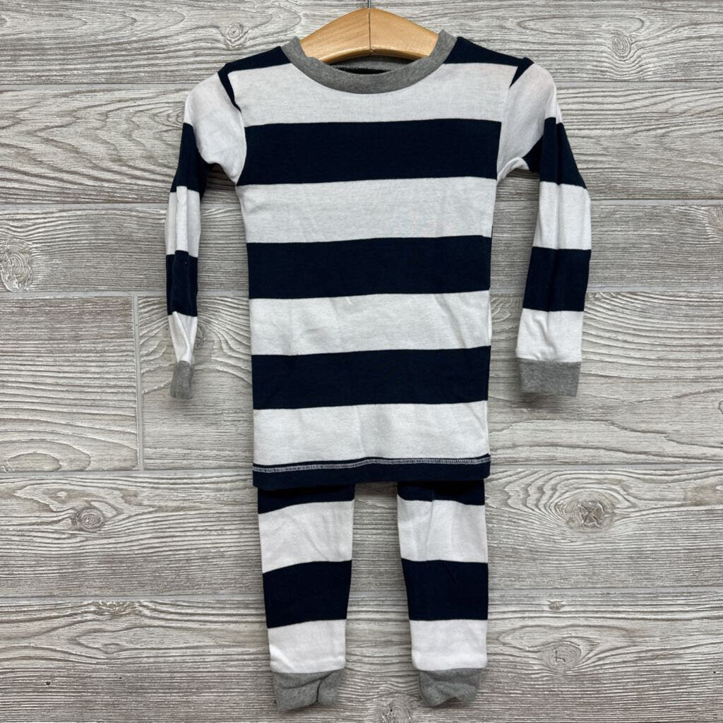 2 Pc LS PJs Stripes 18m