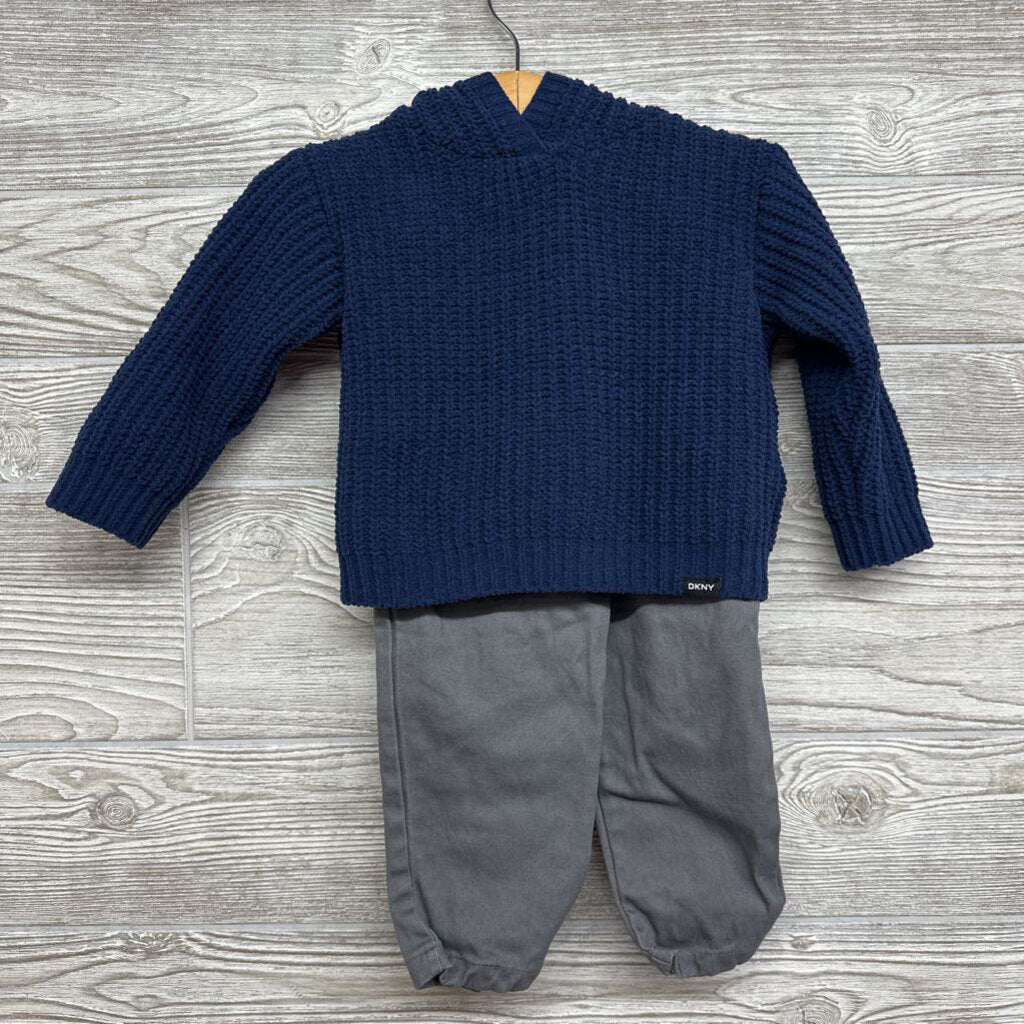 Chenille Sweater W/ Hood & Pull On Pants 12m