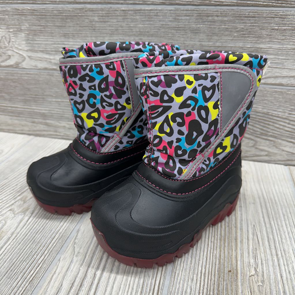 Light Up Snow Boots Animal Print 7/8c