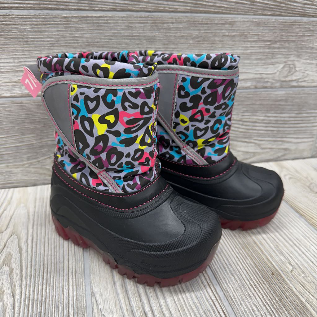 Light Up Snow Boots Animal Print 7/8c