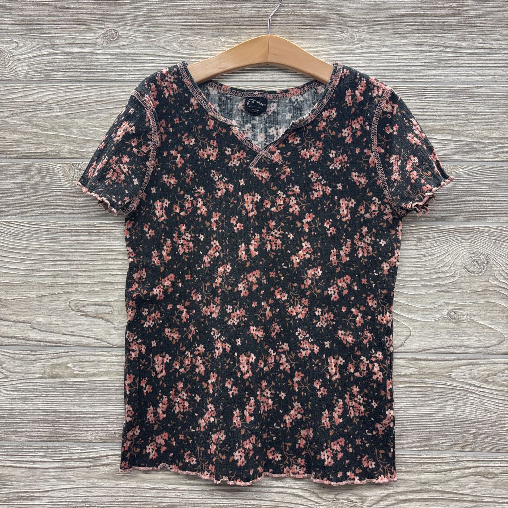 Ribbed Shirt V Cut Flowers 14-16