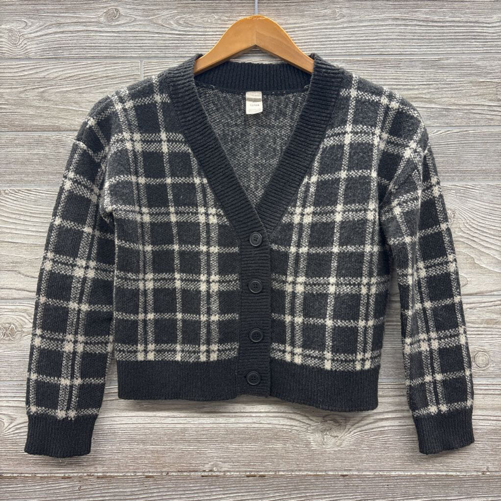 Cropped Plaid Sweater Cardigan 12