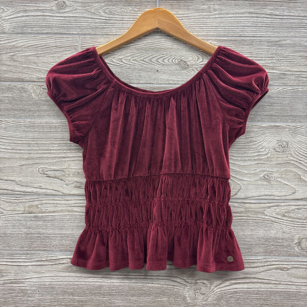 Velour Ribbed Peplum Shirt 12-14