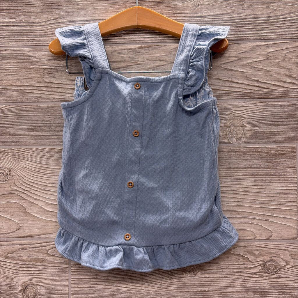 Button Up Flutter Sleeve Shirt & Skort Flowers 3T