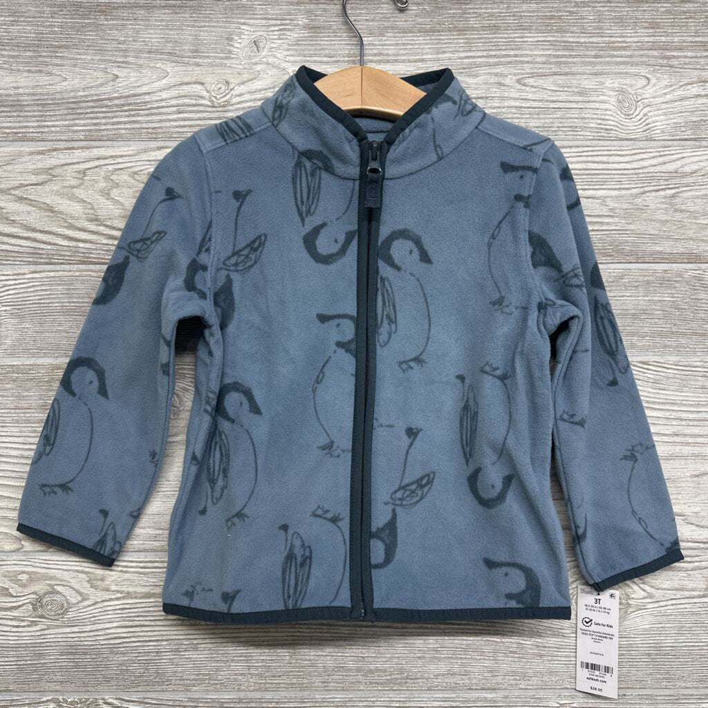 NEW Full Zip Fleece Jacket Penguins 3t