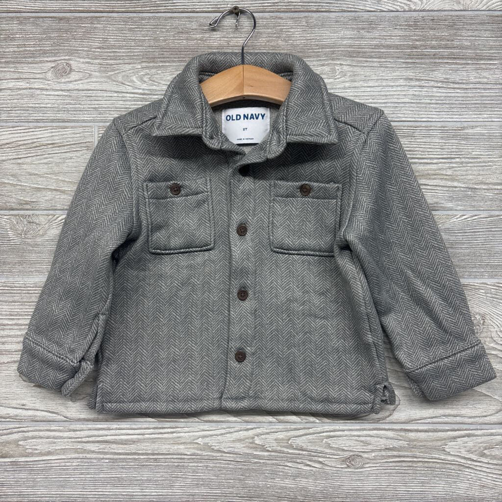 Button Up Shacket Chevron 2t