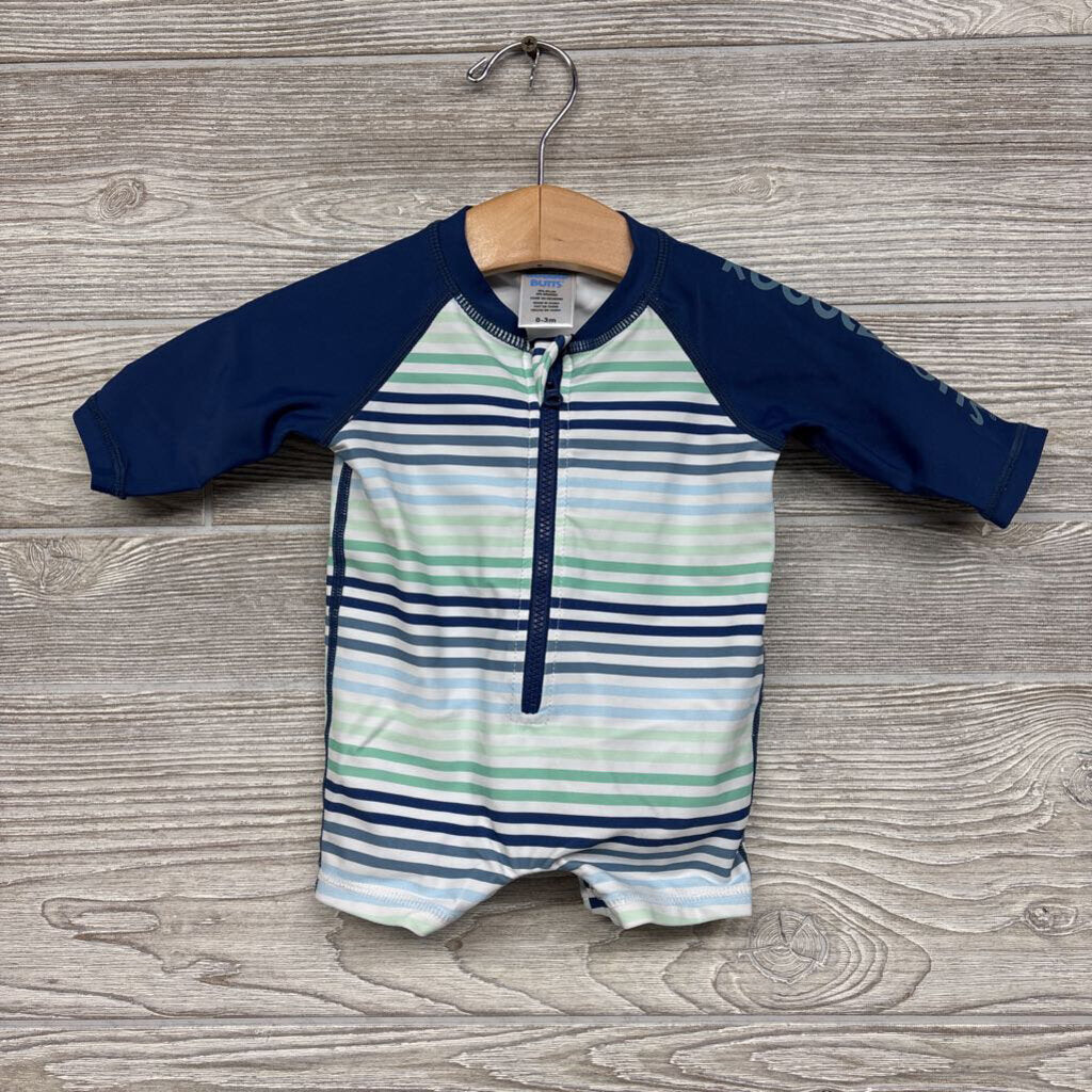 LS Rash Guard Swimsuit Stripes 0-3m *