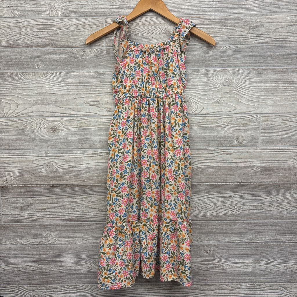 Flutter Sleeve Maxi Dress Flowers 6-7