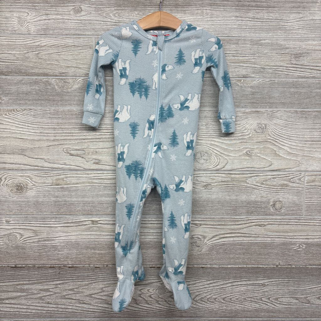 Waffle Knit Sleeper Polar Bears 18m