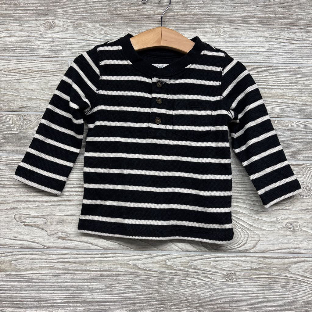 NEW LS Waffle Knit Henley Shirt Stripes 5t