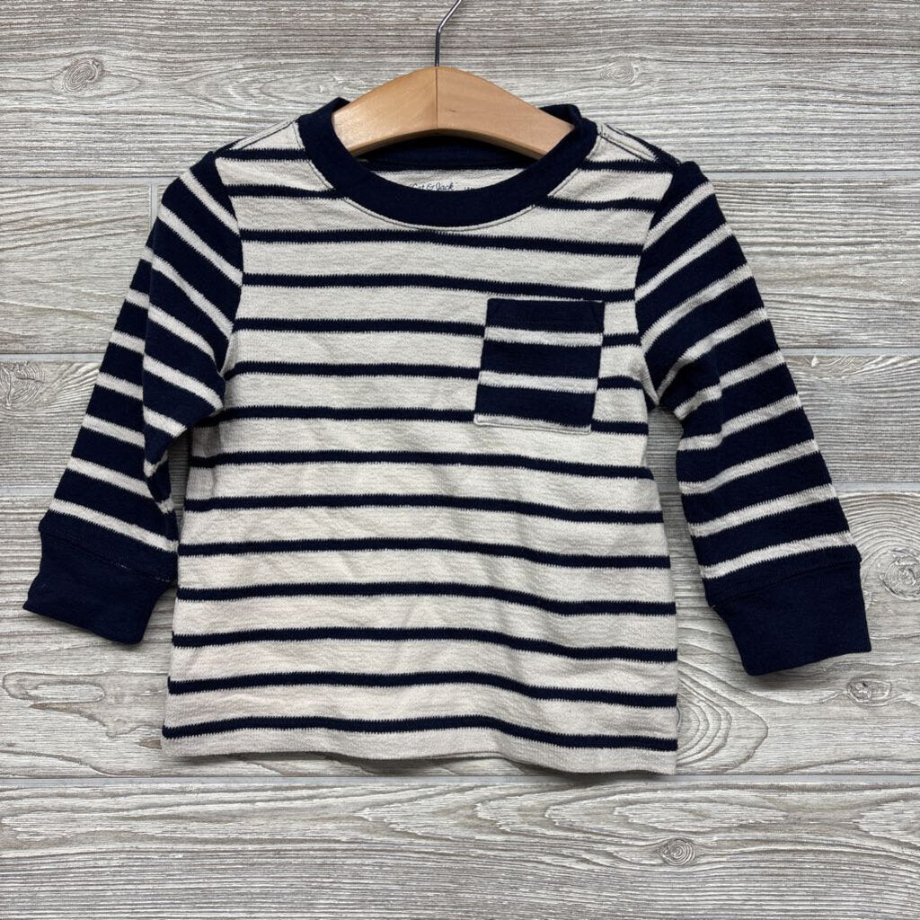 NEW LS Textured Shirt Stripes Chest Pocket 2t