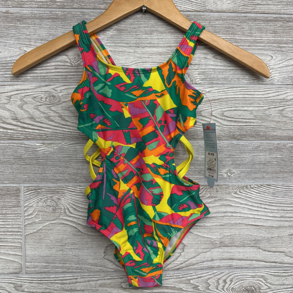 NEW Swimsuit Printed Cross Sides 4-5