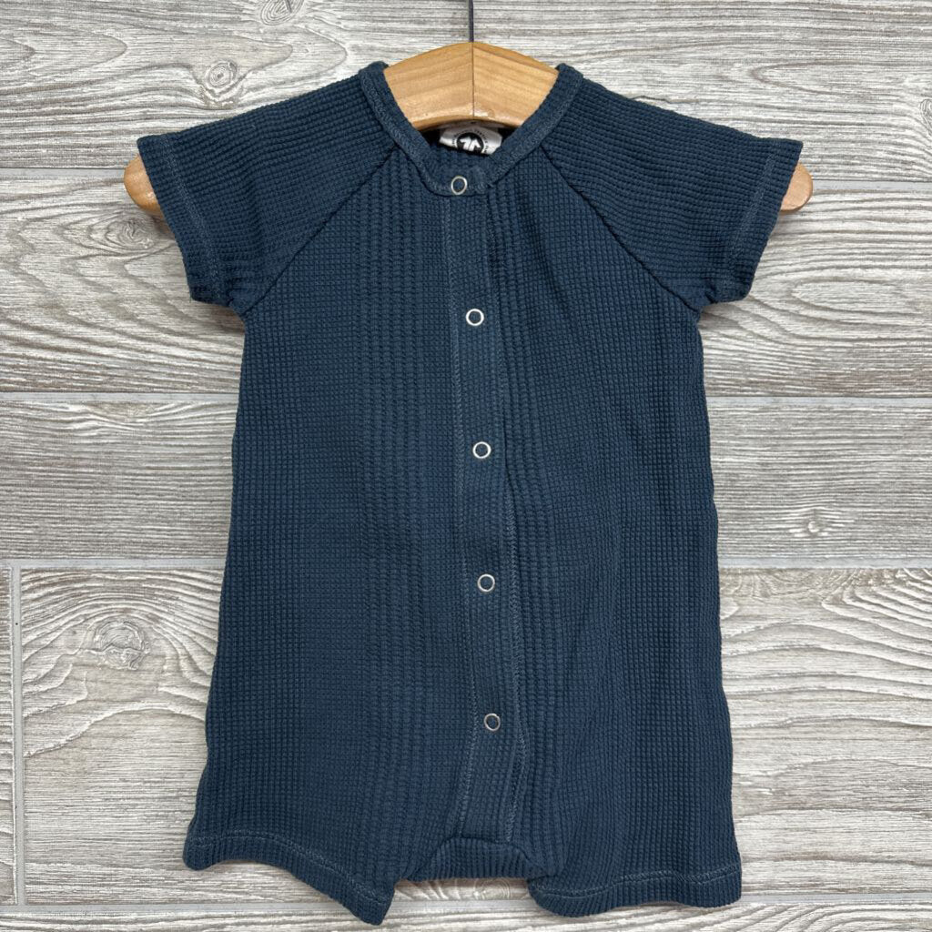 Waffle Knit Snap Shorty Romper 3-6m