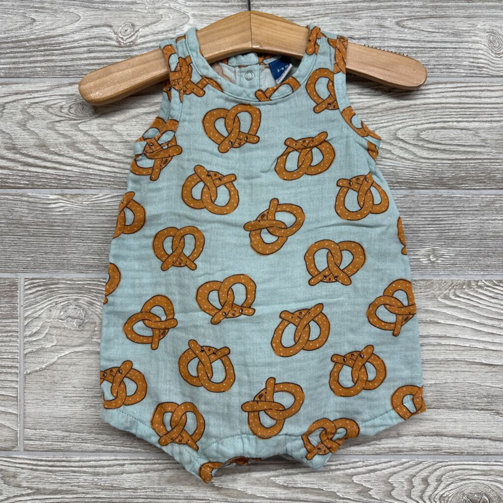 Tank Gauze Shorty Romper Pretzels 3-6m