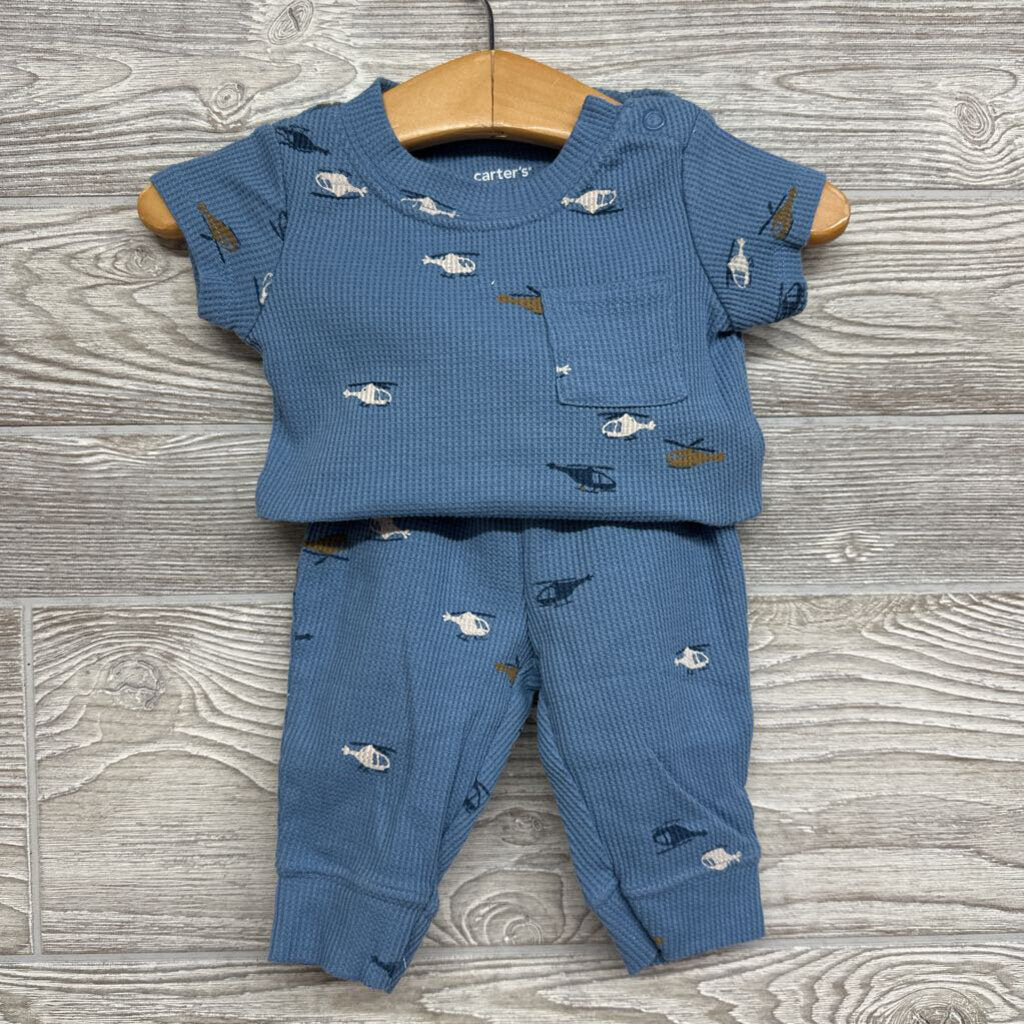 Waffle Knit Bodysuit & Pants Helicopters 3m