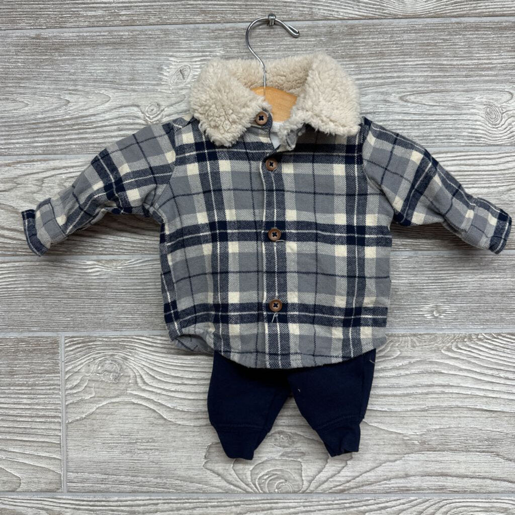 Shacket, LS Bodysuit & Pants Wolves Plaid nb