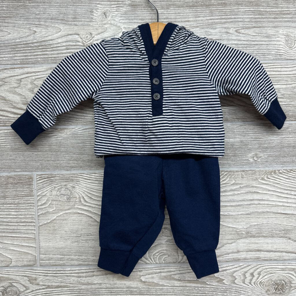 LS Bodysuit W/ Hood & Pants Stripes 3m