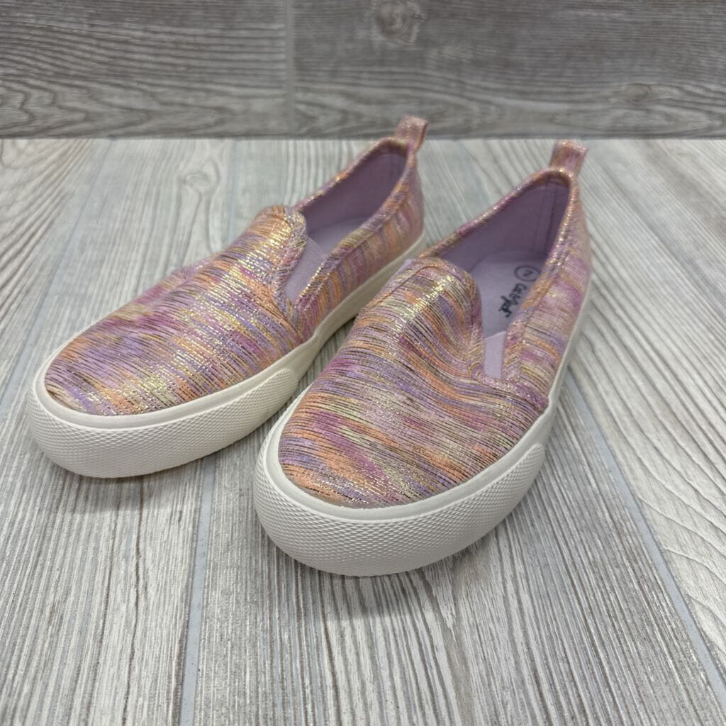 Slip On Shoes Metallic Glitter Stripes 2Y