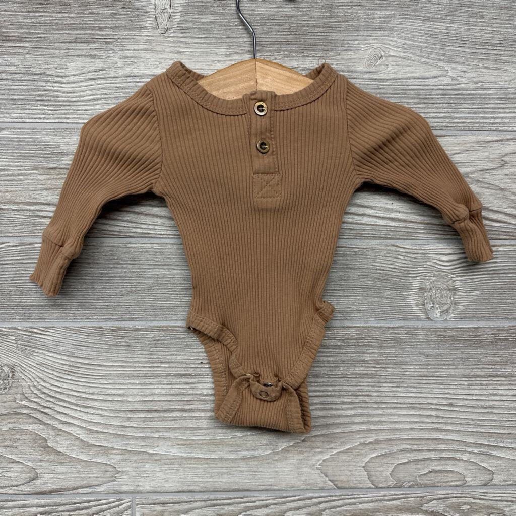 LS Ribbed Henley Bodysuit 3m