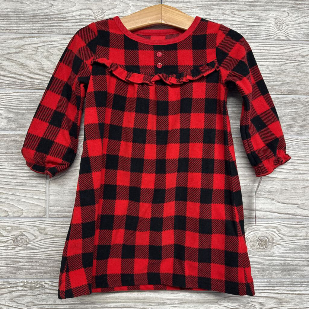 NEW Fleece Pj Gown Buffalo Plaid 18M