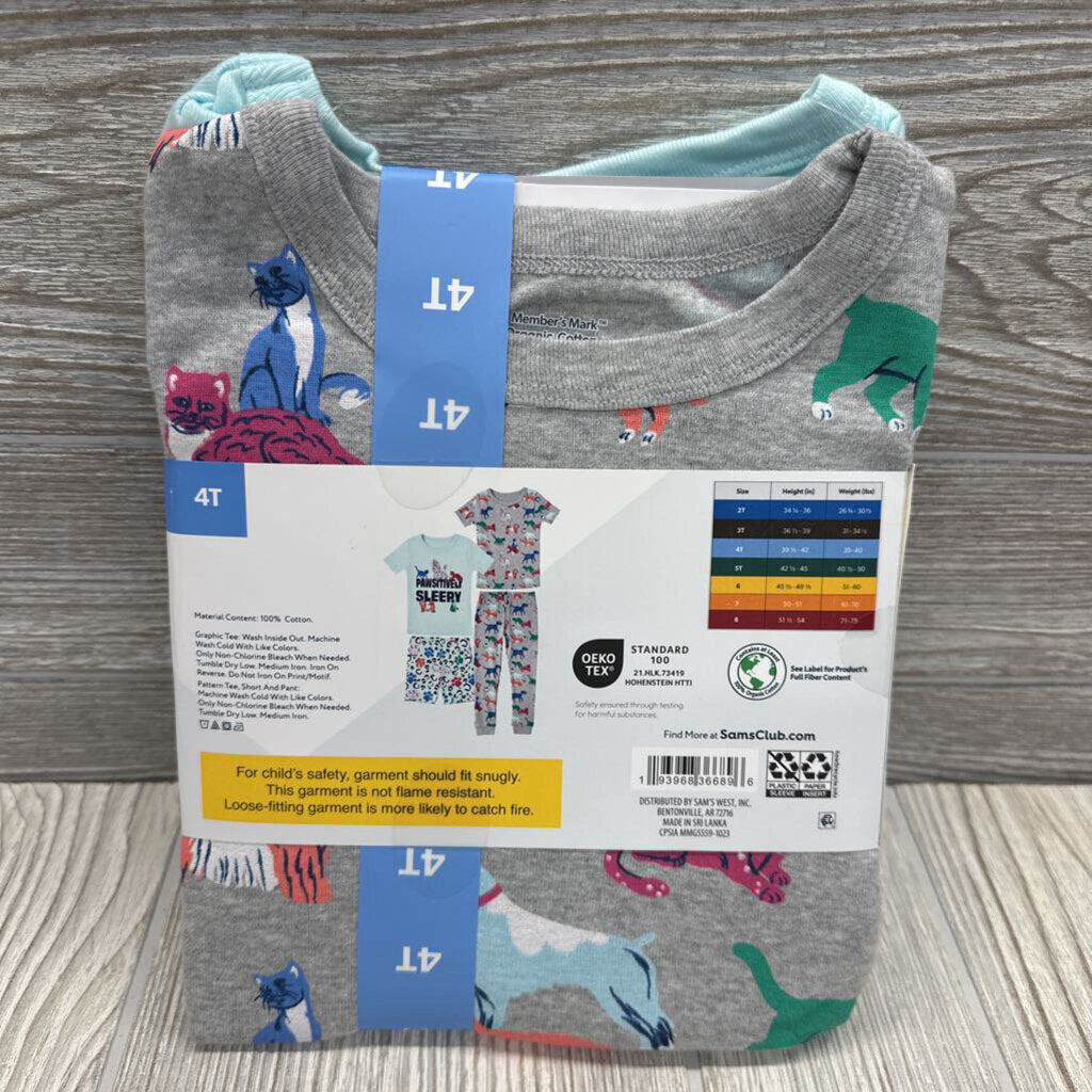 NEW 4 Pc Organic Pj Pawsitively Sleepy 4t
