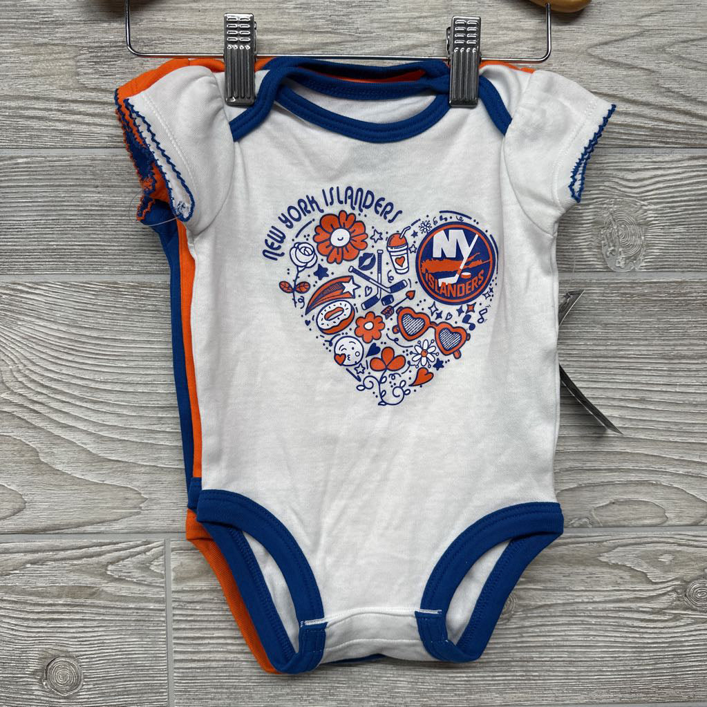 NEW 3 Pk Bodysuit NY Islanders Hockey 0-3M