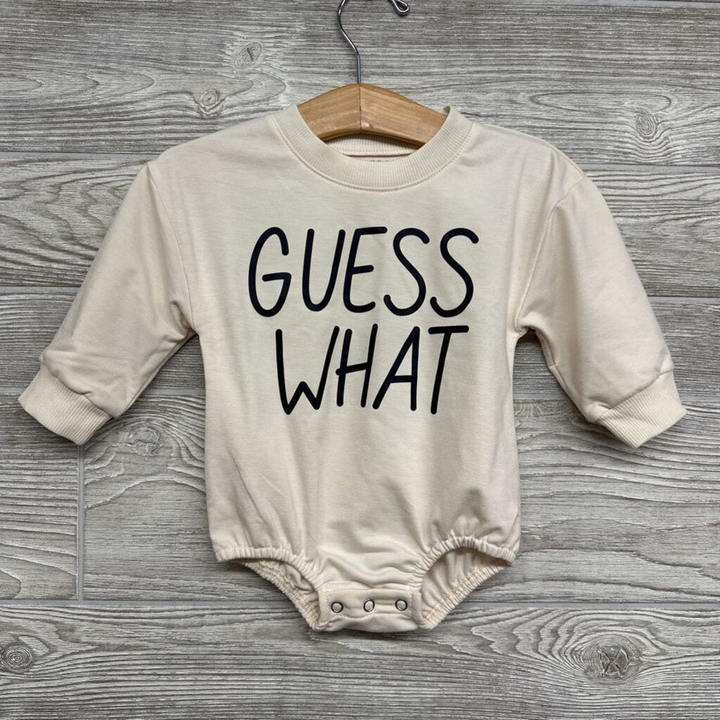 Crewneck Romper Guess What Chicken Butt 3-6m