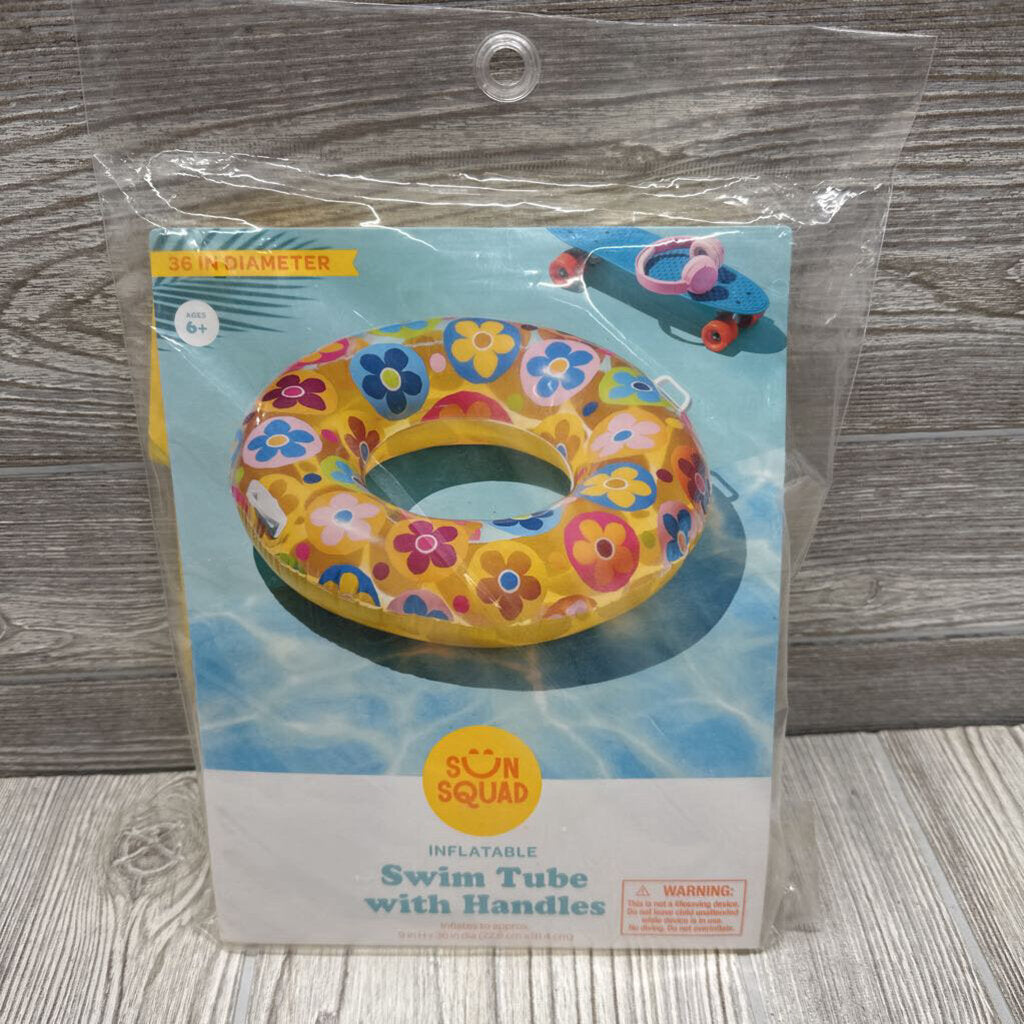 NEW Swim Tube W/ Handles Flowers