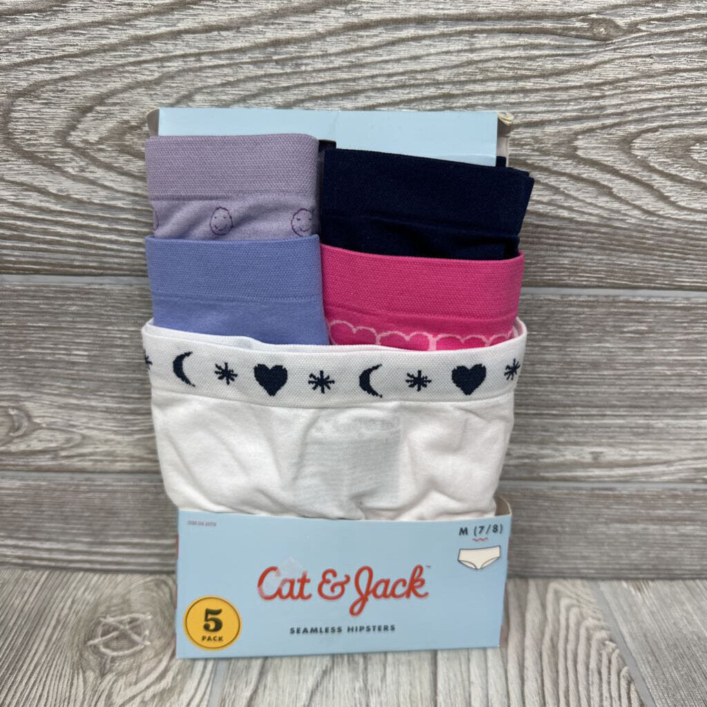 NEW 5 Pk Seamless Hipsters Underwear 7-8