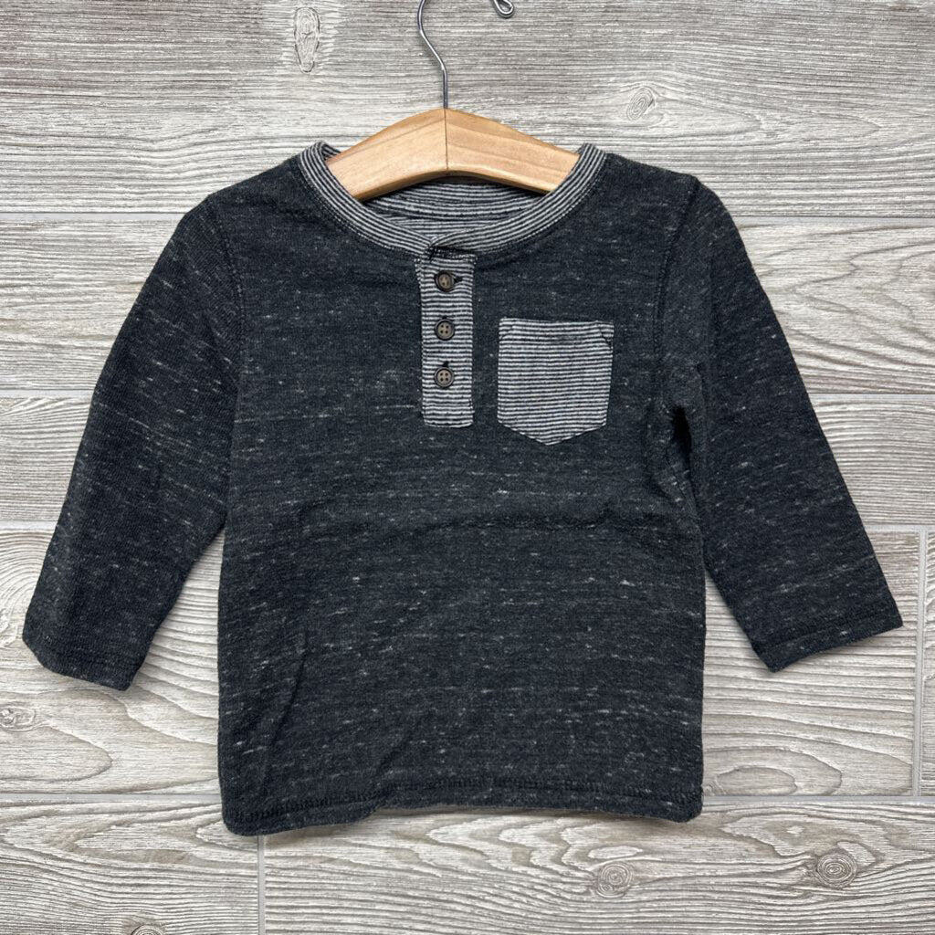 LS Henley Shirt Chest Pocket 18m