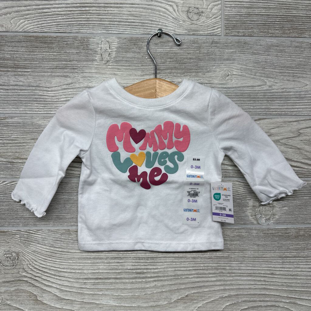 NEW LS Shirt Mommy Loves Me 0-3m