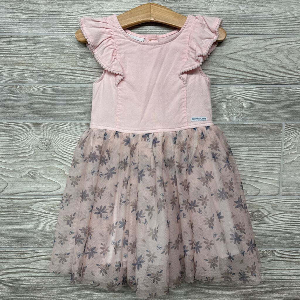Cap Sleeve Tulle Dress Flowers 4t
