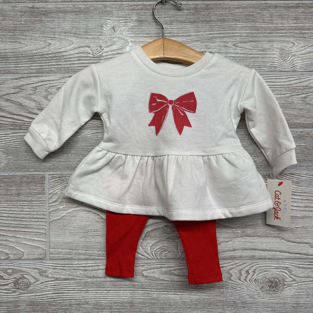 NEW Crewneck Dress & Ribbed Leggings Bow