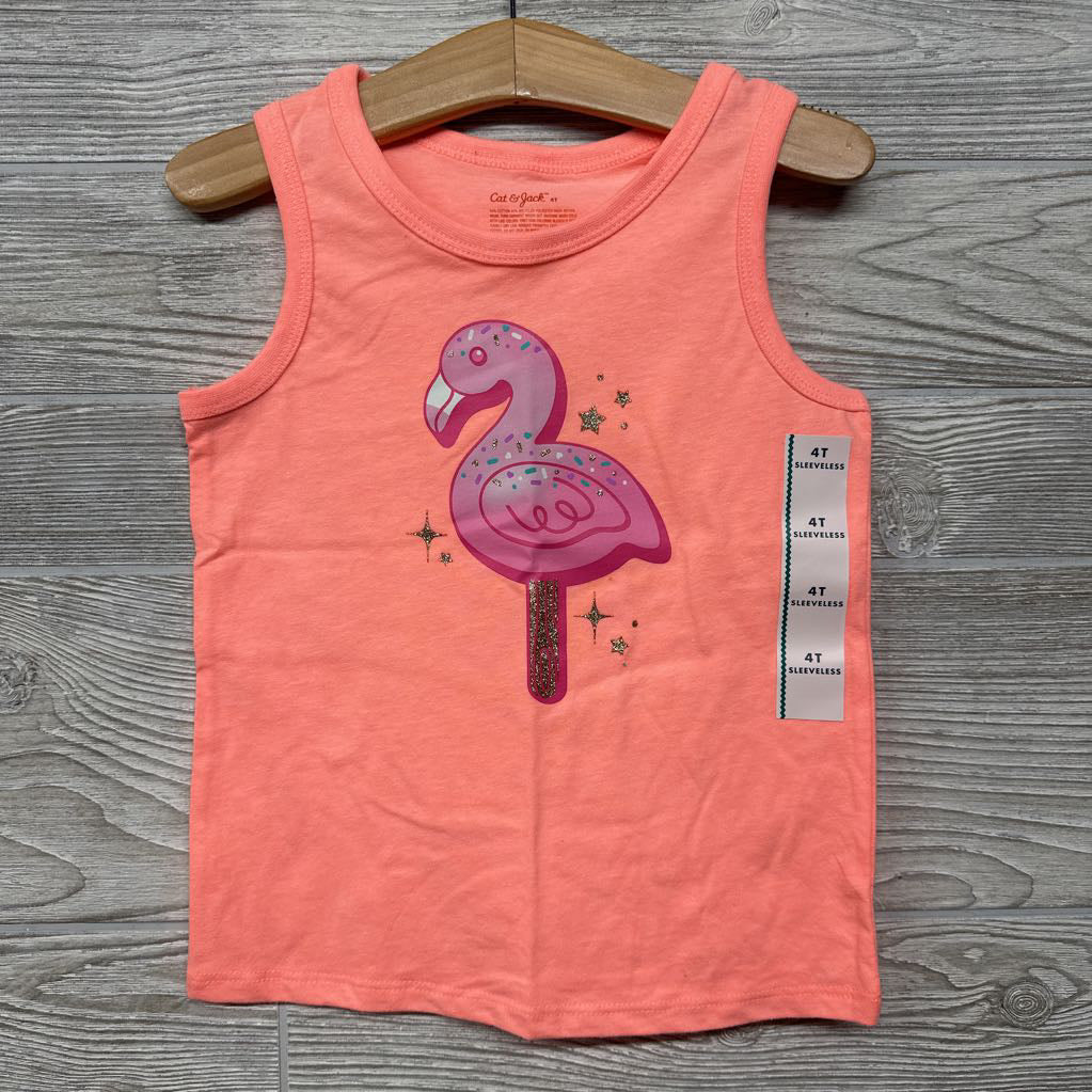 NEW Tank Top Flamingo Glitter 4t