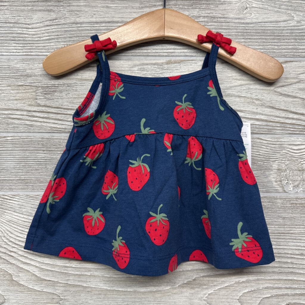 NEW Tank Top Strawberries Bow Straps 9m