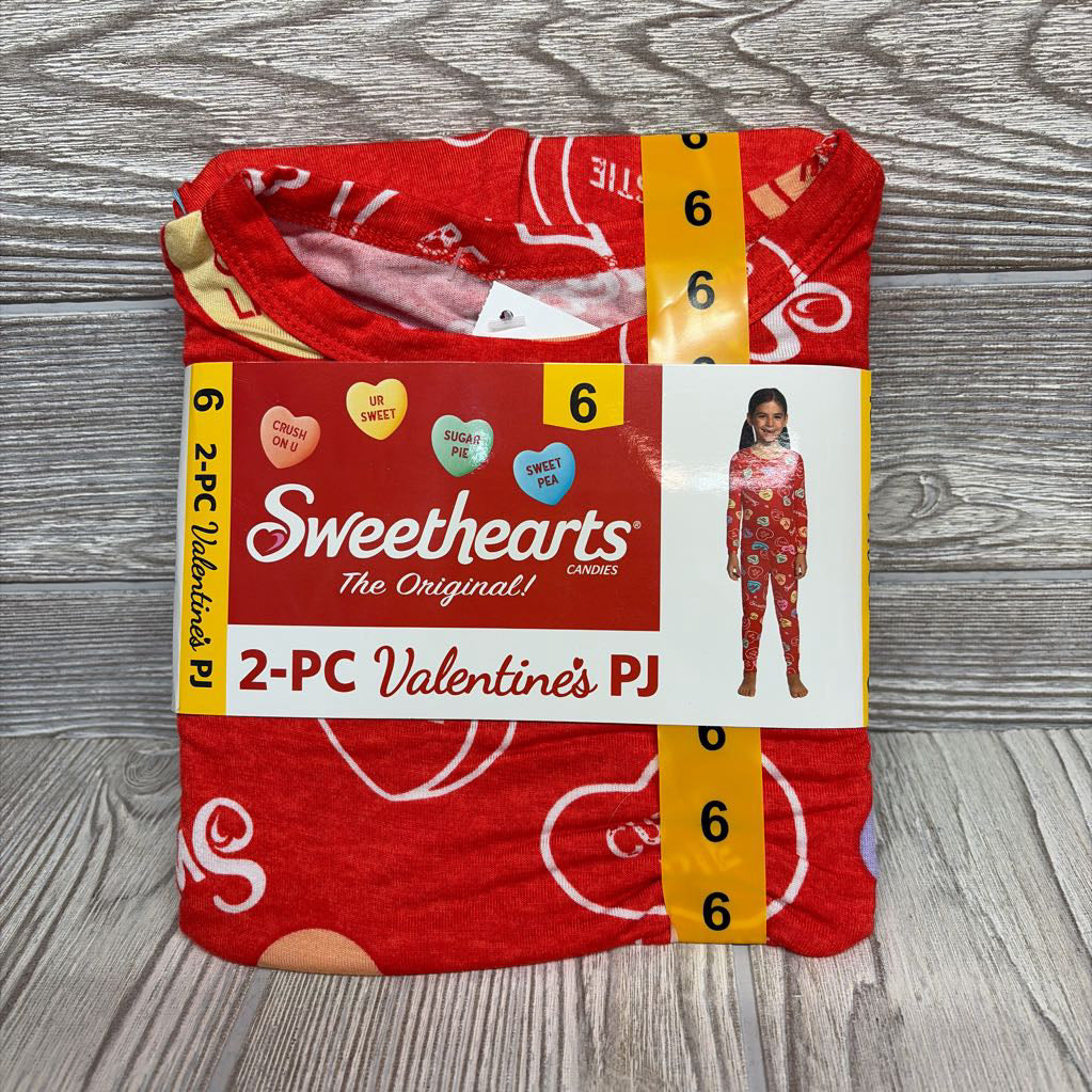 NEW 2 Pc LS Bamboo PJs Conversation Hearts 6